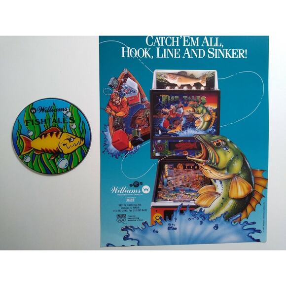 Fishtales Original Promo Plastic Coaster & Flyer Fisherman Humor 1992 Vintage - Picture 2 of 6